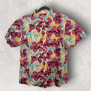 Empyre Floral Button Down Shirt - Pink, Yellow, Blue